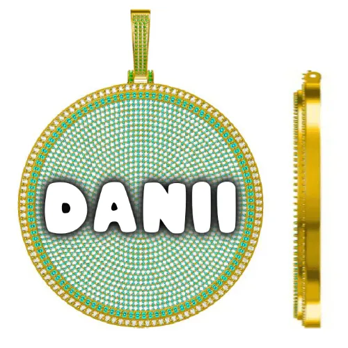 CUSTOM LETTER NECKLACE 3D BIG DISC sold by The GUU Shop