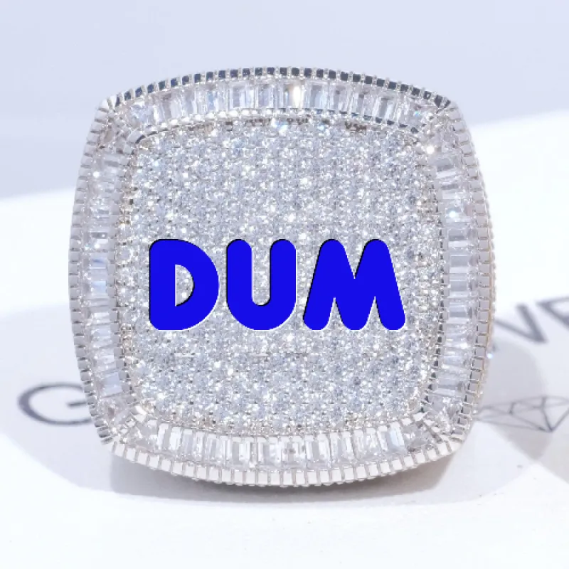 CUSTOM LETTER 3D ICED RING sold by The GUU Shop