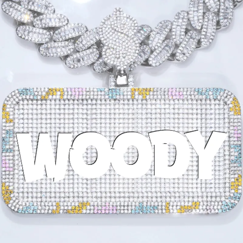 CUSTOM LETTER NECKLACE 3D COLORFUL SQUARE sold by The GUU Shop