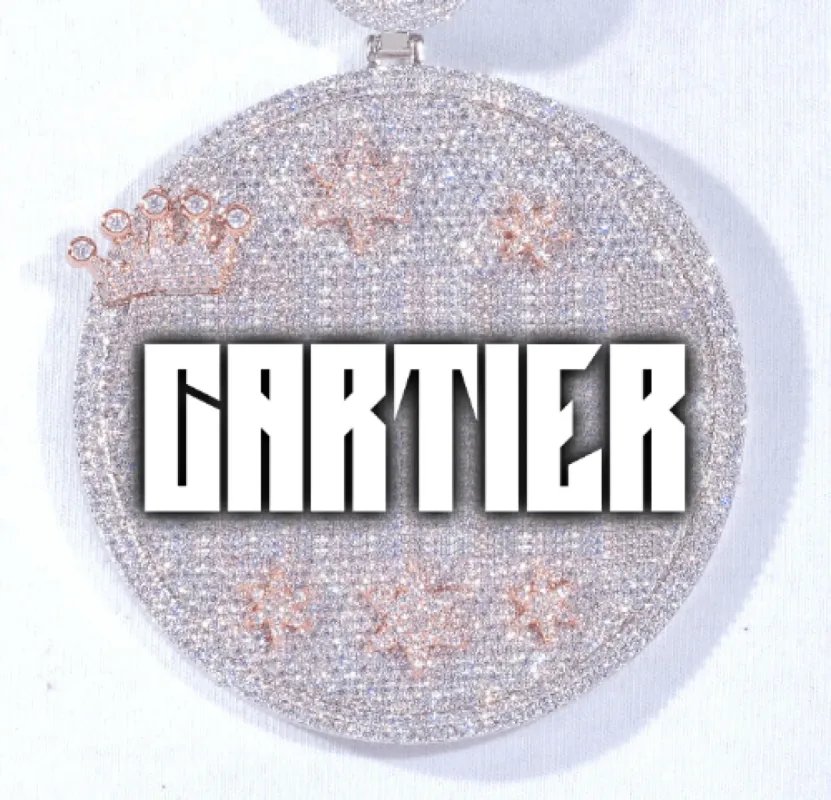 CUSTOM LETTER NECKLACE 3D BIG CROWN DISC sold by The GUU Shop