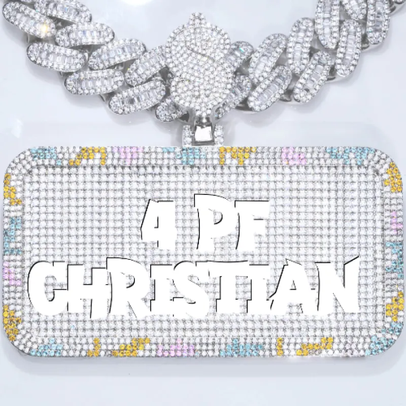 CUSTOM LETTER NECKLACE 3D COLORFUL SQUARE sold by The GUU Shop