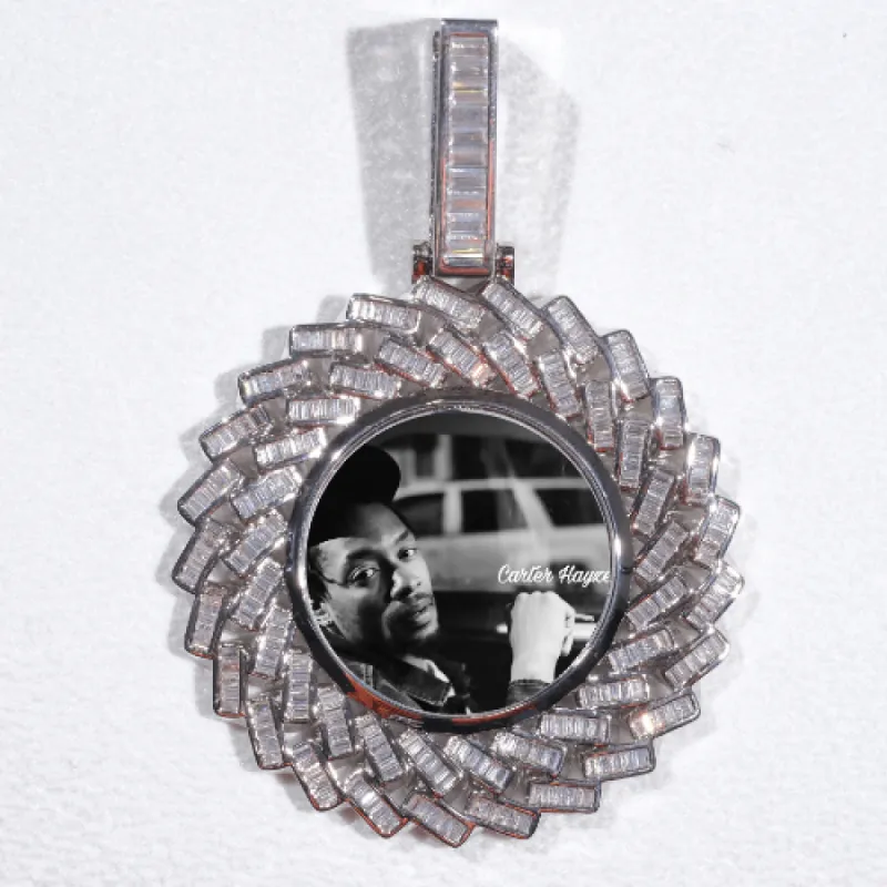 Large 3D Baguette Custom Picture Pendant sold by The GUU Shop