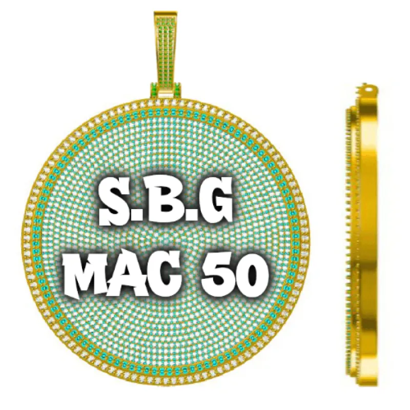 CUSTOM LETTER NECKLACE 3D BIG DISC sold by The GUU Shop