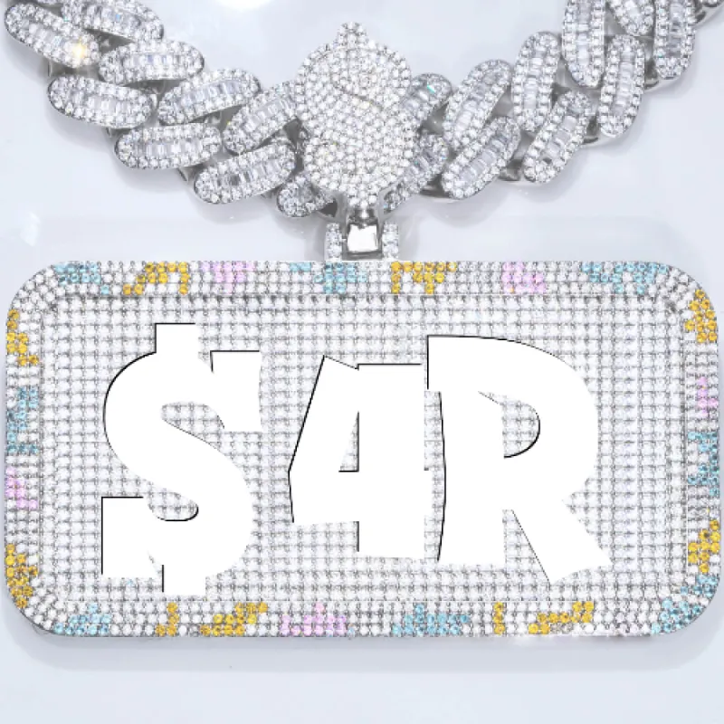 CUSTOM LETTER NECKLACE 3D COLORFUL SQUARE sold by The GUU Shop