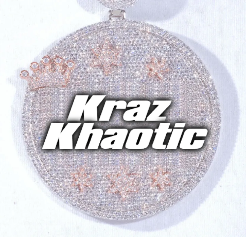 CUSTOM LETTER NECKLACE 3D BIG CROWN DISC sold by The GUU Shop