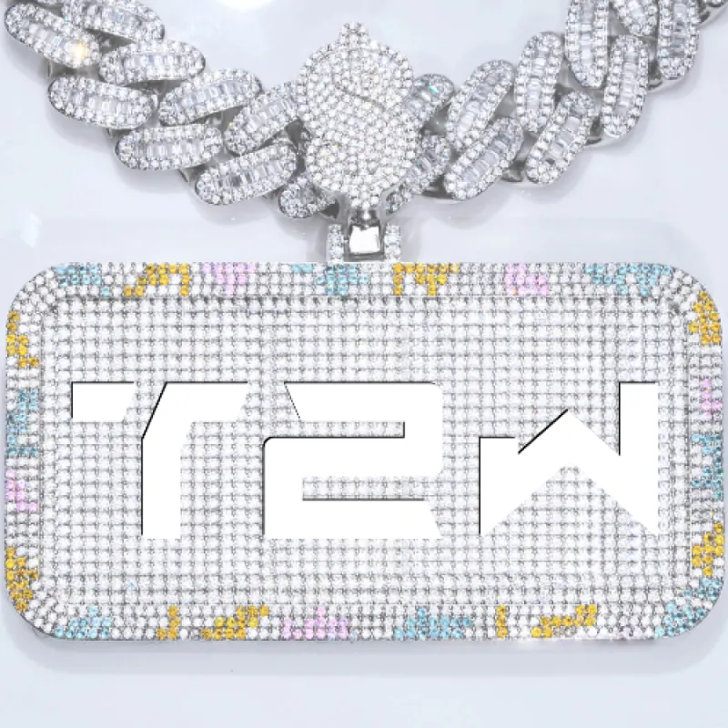 CUSTOM LETTER NECKLACE 3D COLORFUL SQUARE sold by The GUU Shop