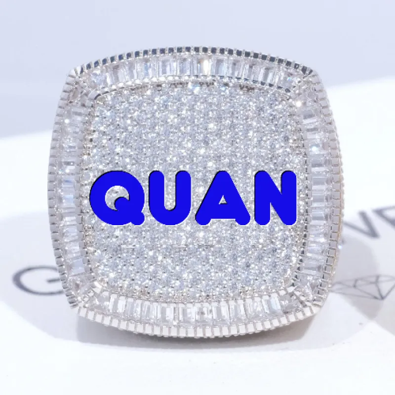 CUSTOM LETTER 3D ICED RING sold by The GUU Shop