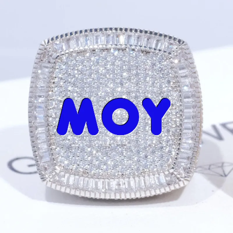 CUSTOM LETTER 3D ICED RING sold by The GUU Shop