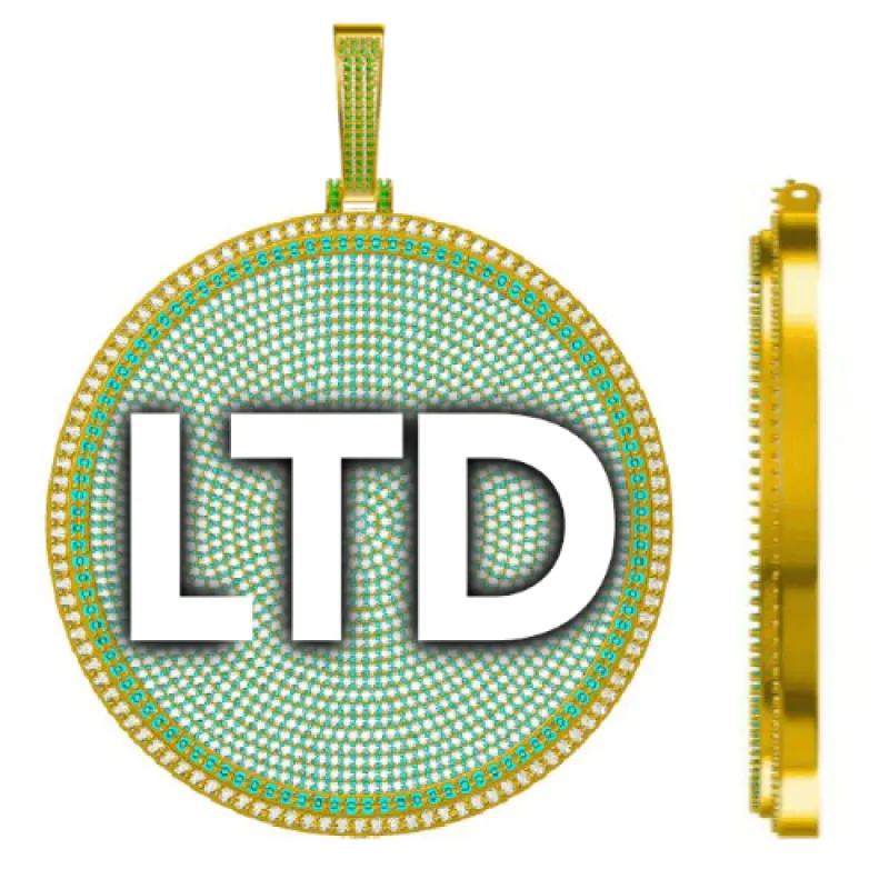 CUSTOM LETTER NECKLACE 3D BIG DISC sold by The GUU Shop