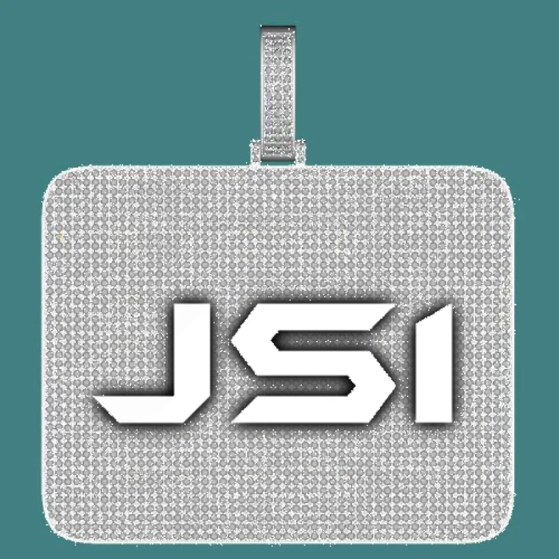 CUSTOM LETTER NECKLACE 3D BIG SQUARE sold by The GUU Shop