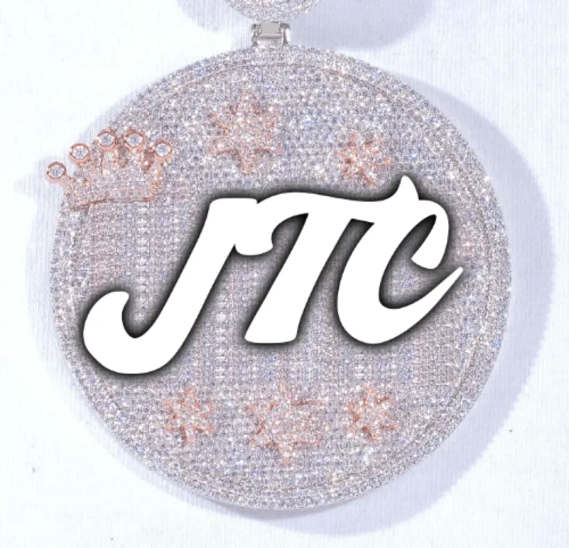 CUSTOM LETTER NECKLACE 3D BIG CROWN DISC made by The GUU Shop