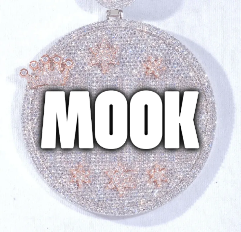 CUSTOM LETTER NECKLACE 3D BIG CROWN DISC sold by The GUU Shop