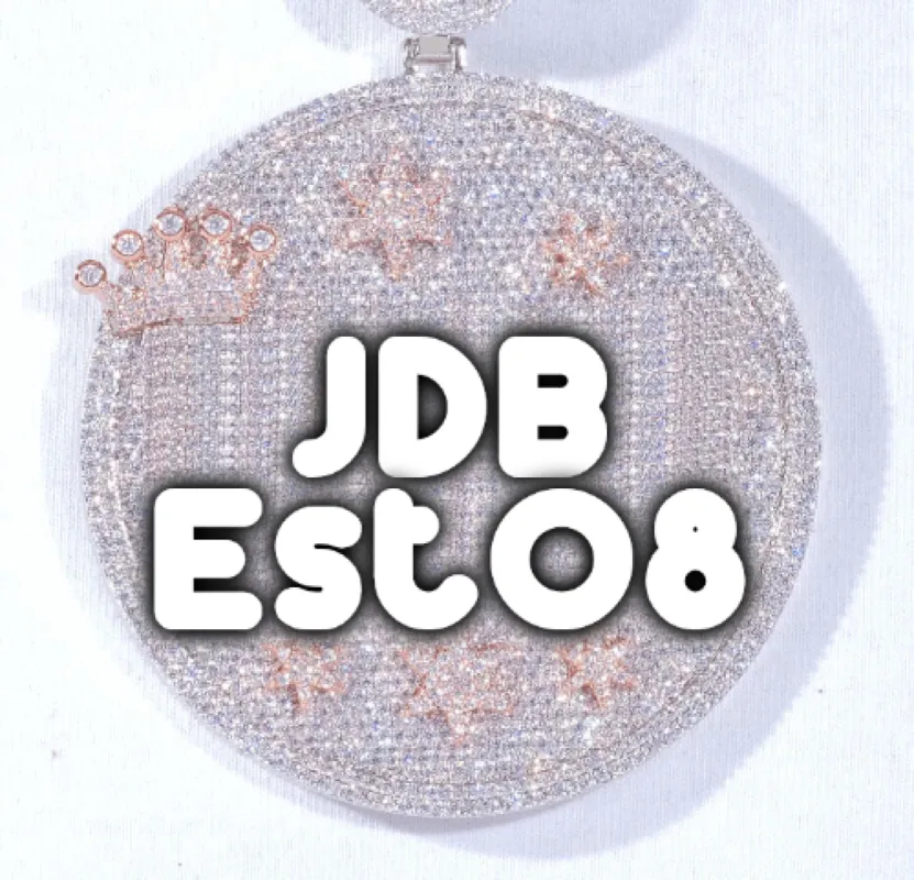 CUSTOM LETTER NECKLACE 3D BIG CROWN DISC sold by The GUU Shop