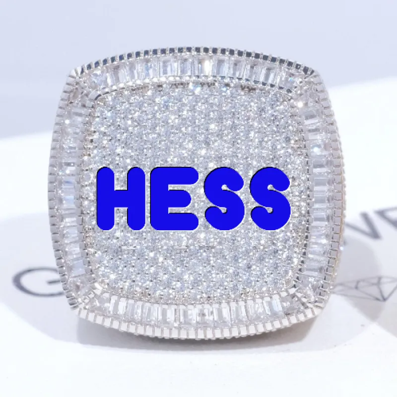 CUSTOM LETTER 3D ICED RING sold by The GUU Shop