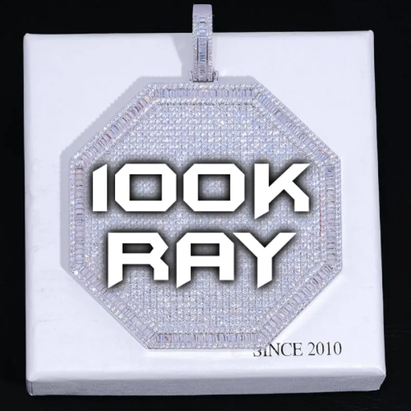 CUSTOM LETTER NECKLACE 3D BIG OCTAGON sold by The GUU Shop