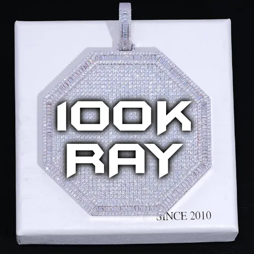 CUSTOM LETTER NECKLACE 3D BIG OCTAGON sold by The GUU Shop