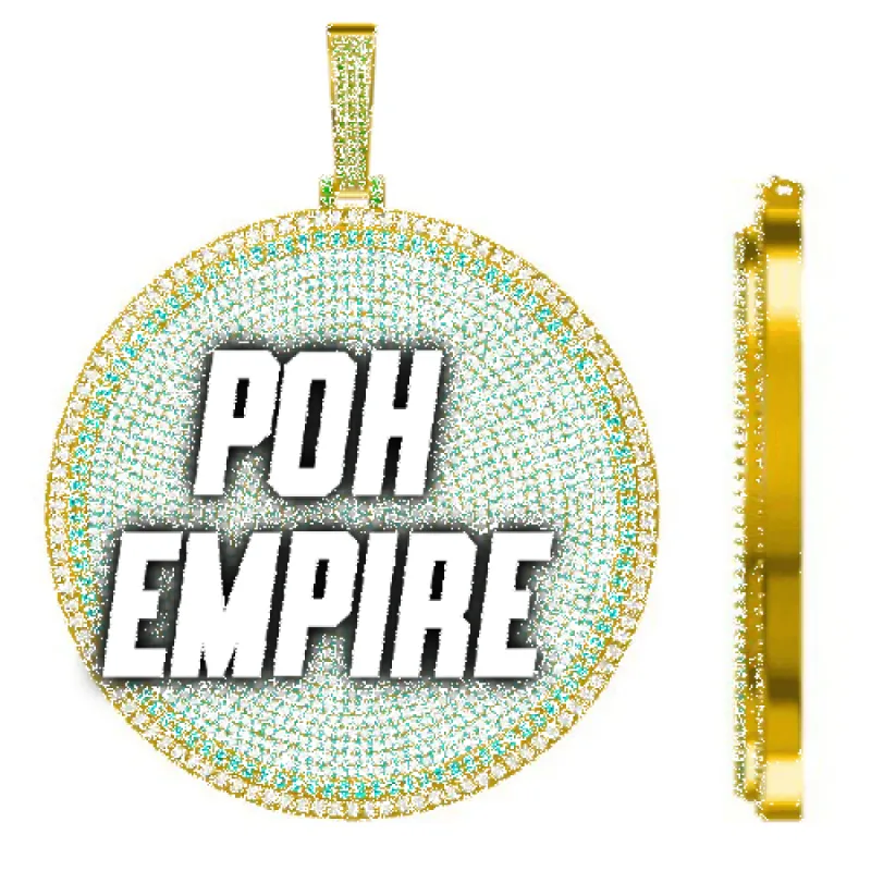 CUSTOM LETTER NECKLACE 3D BIG DISC sold by The GUU Shop