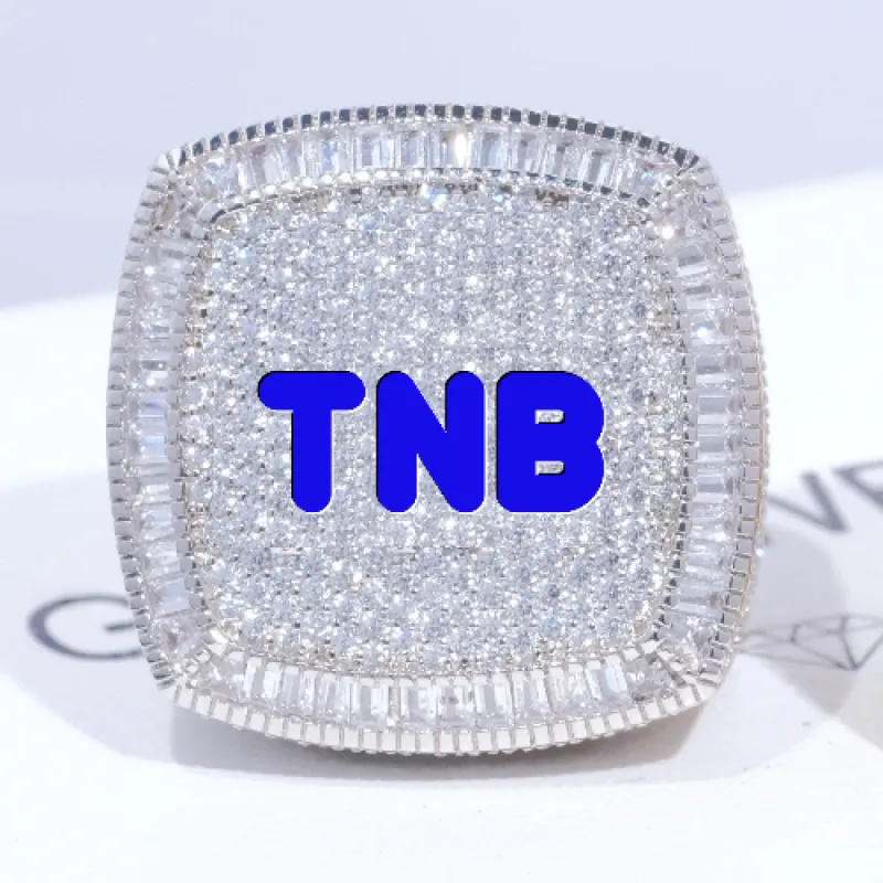 CUSTOM LETTER 3D ICED RING sold by The GUU Shop