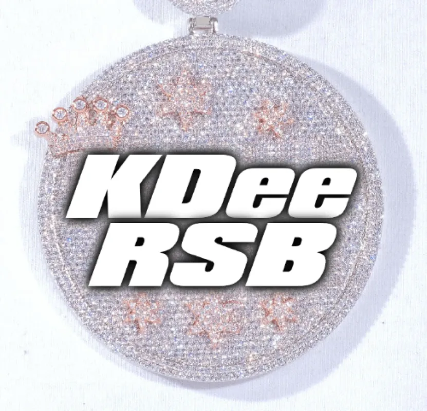 CUSTOM LETTER NECKLACE 3D BIG CROWN DISC sold by The GUU Shop