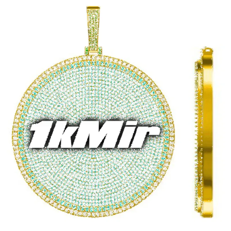 CUSTOM LETTER NECKLACE 3D BIG DISC sold by The GUU Shop