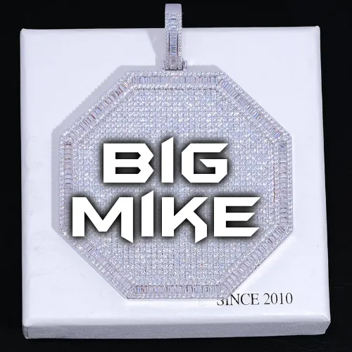 CUSTOM LETTER NECKLACE 3D BIG OCTAGON sold by The GUU Shop