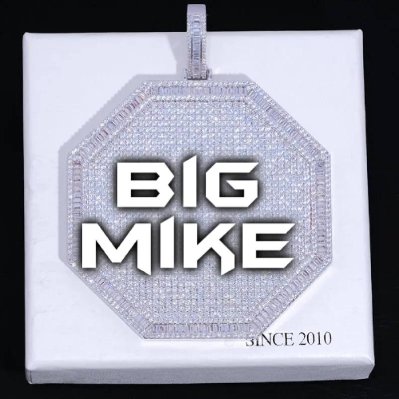 CUSTOM LETTER NECKLACE 3D BIG OCTAGON sold by The GUU Shop