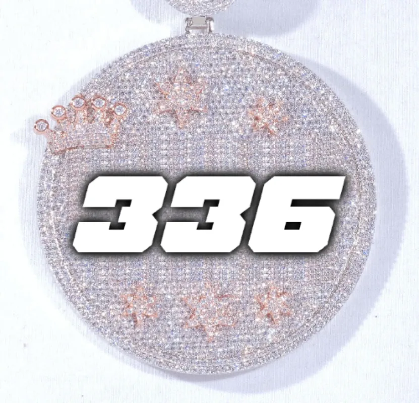 CUSTOM LETTER NECKLACE 3D BIG CROWN DISC made by The GUU Shop