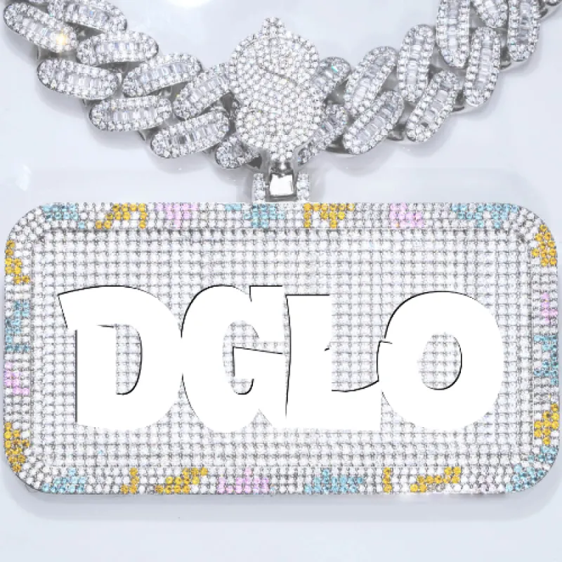 CUSTOM LETTER NECKLACE 3D COLORFUL SQUARE sold by The GUU Shop