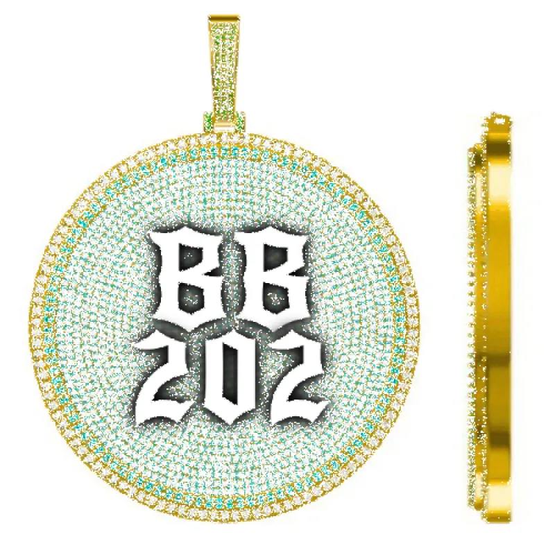 CUSTOM LETTER NECKLACE 3D BIG DISC sold by The GUU Shop