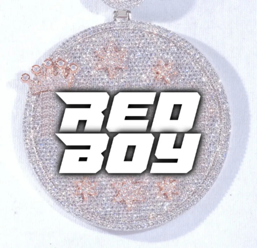 CUSTOM LETTER NECKLACE 3D BIG CROWN DISC sold by The GUU Shop