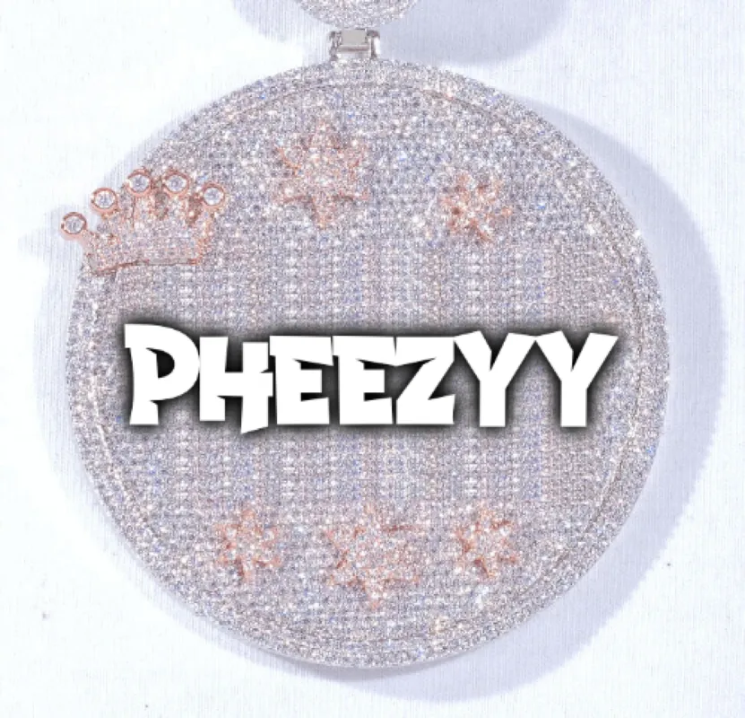 CUSTOM LETTER NECKLACE 3D BIG CROWN DISC sold by The GUU Shop