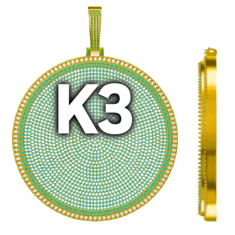 CUSTOM LETTER NECKLACE 3D BIG DISC sold by The GUU Shop