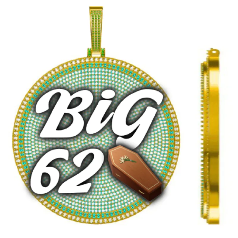 CUSTOM LETTER NECKLACE 3D BIG DISC sold by The GUU Shop