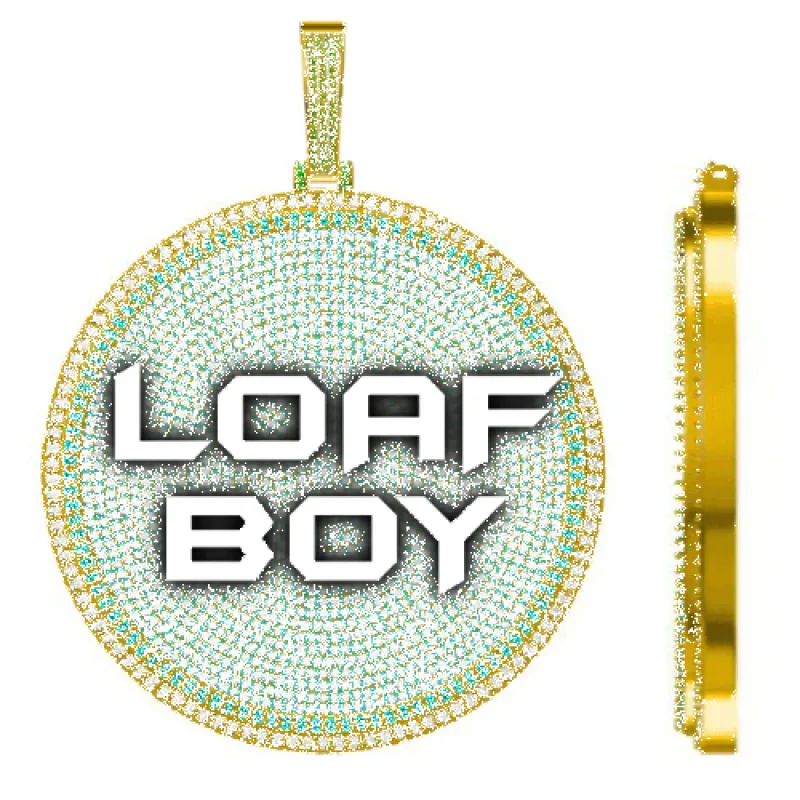 CUSTOM LETTER NECKLACE 3D BIG DISC sold by The GUU Shop