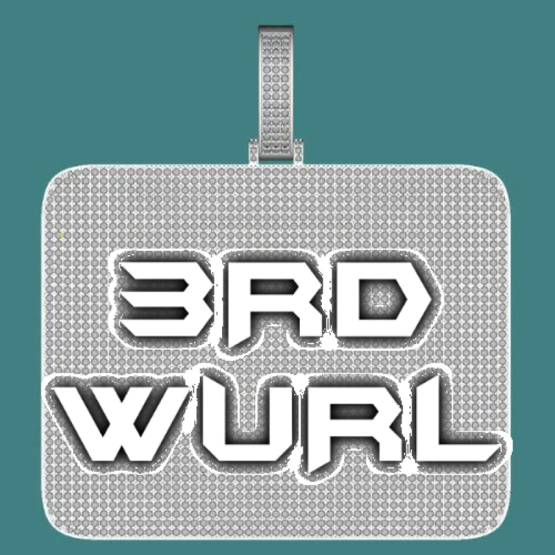 CUSTOM LETTER NECKLACE 3D BIG SQUARE sold by The GUU Shop