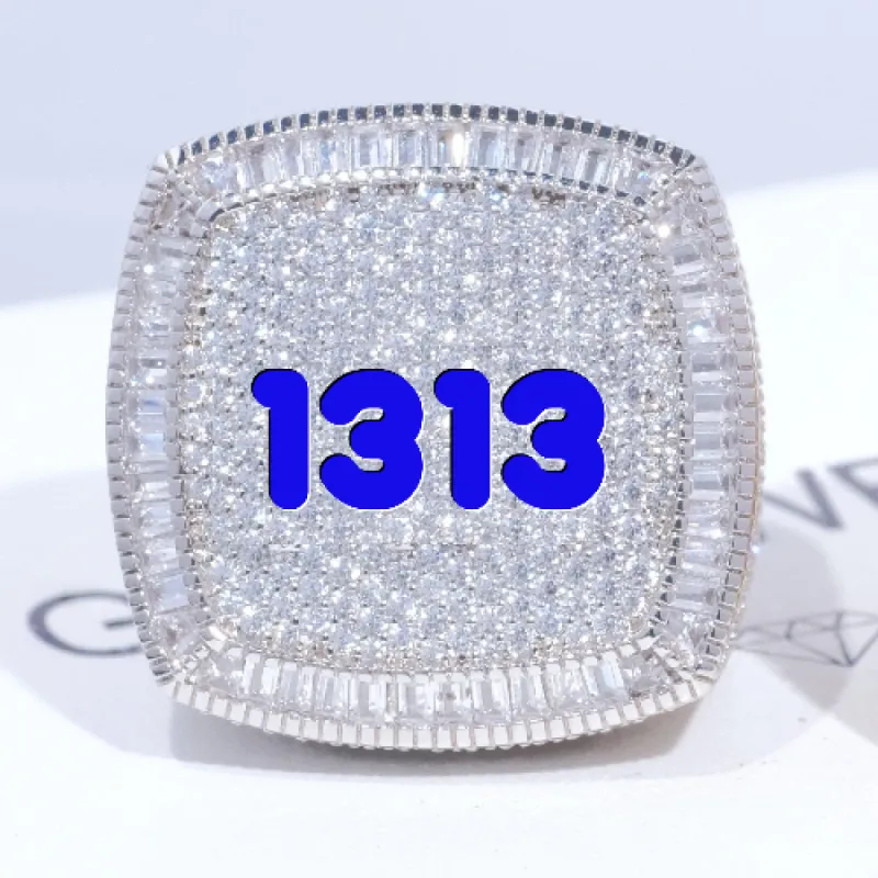 CUSTOM LETTER 3D ICED RING sold by The GUU Shop