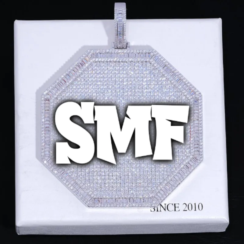 CUSTOM LETTER NECKLACE 3D BIG OCTAGON sold by The GUU Shop