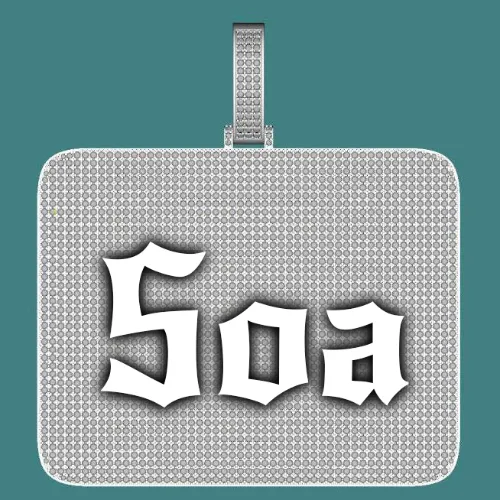 CUSTOM LETTER NECKLACE 3D BIG SQUARE sold by The GUU Shop