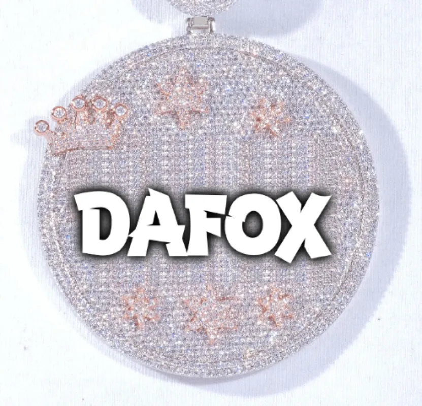 CUSTOM LETTER NECKLACE 3D BIG CROWN DISC sold by The GUU Shop