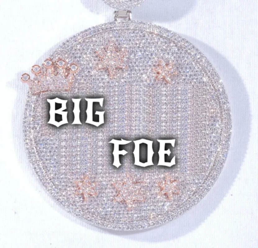 CUSTOM LETTER NECKLACE 3D BIG CROWN DISC sold by The GUU Shop