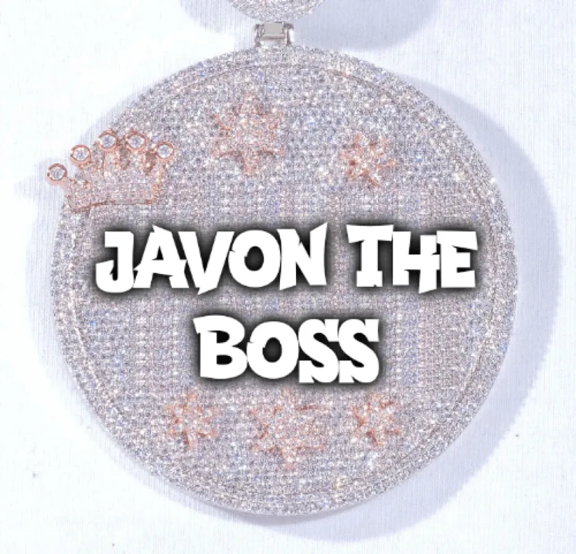 CUSTOM LETTER NECKLACE 3D BIG CROWN DISC sold by The GUU Shop