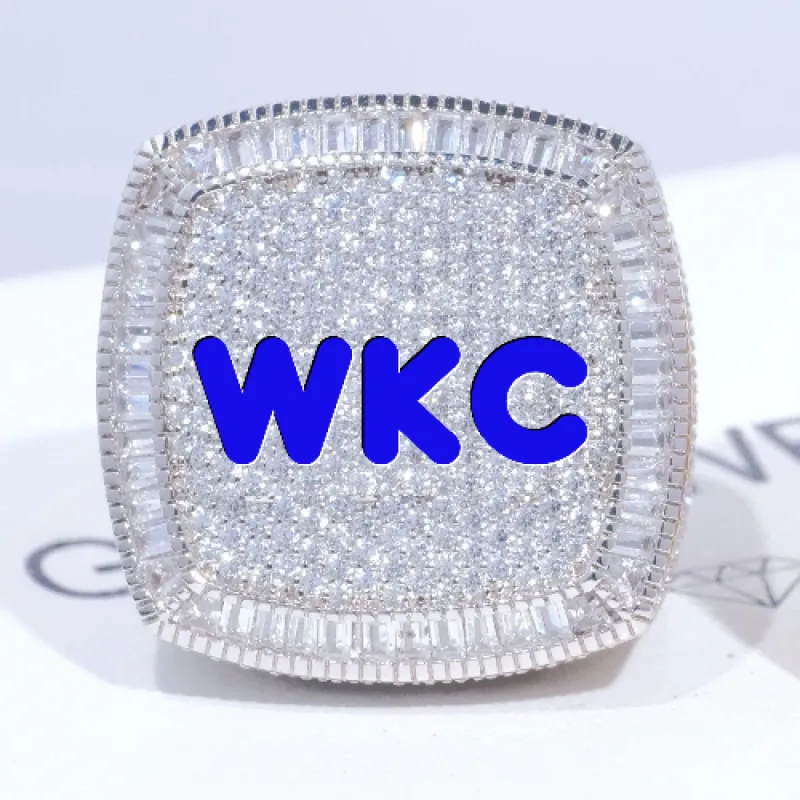 CUSTOM LETTER 3D ICED RING sold by The GUU Shop