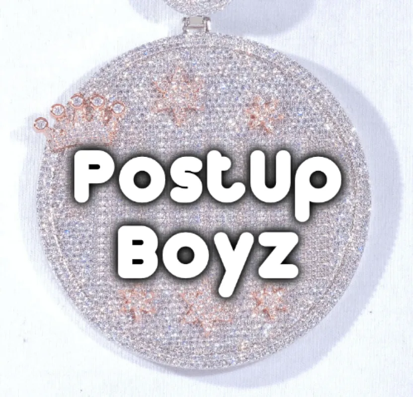 CUSTOM LETTER NECKLACE 3D BIG CROWN DISC sold by The GUU Shop