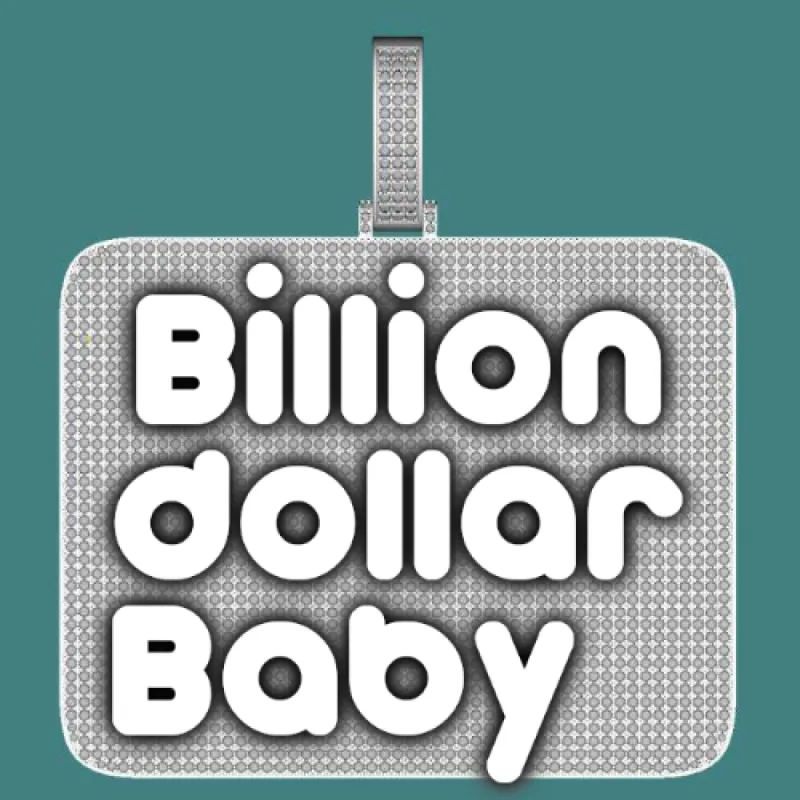 CUSTOM LETTER NECKLACE 3D BIG SQUARE sold by The GUU Shop