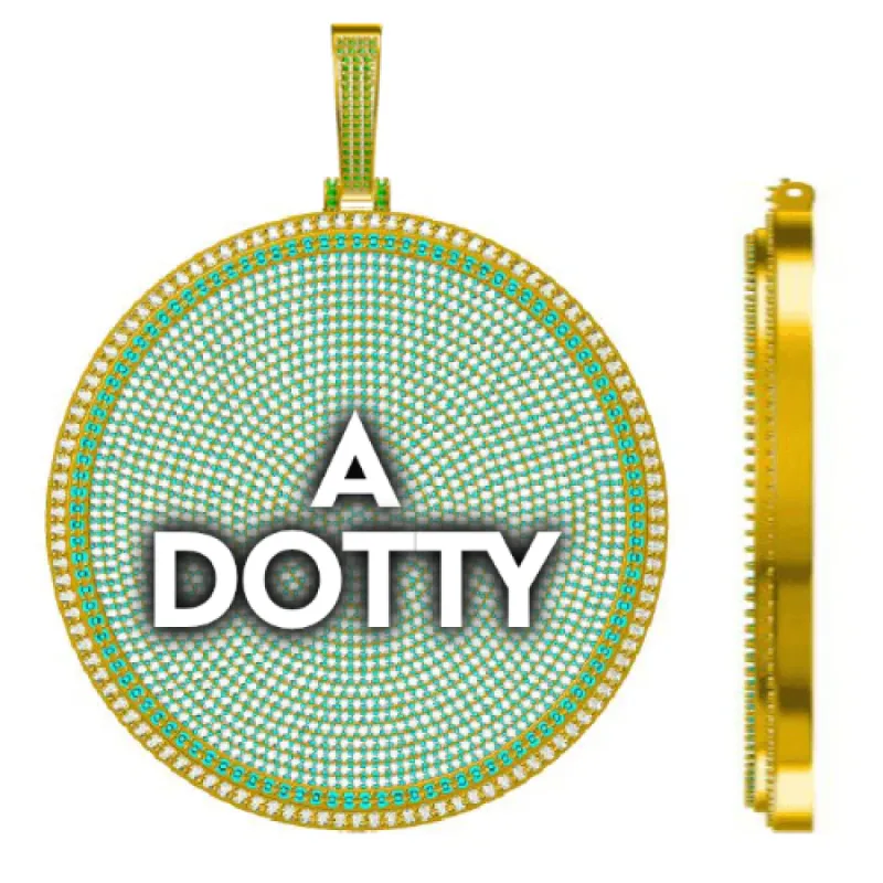 CUSTOM LETTER NECKLACE 3D BIG DISC sold by The GUU Shop