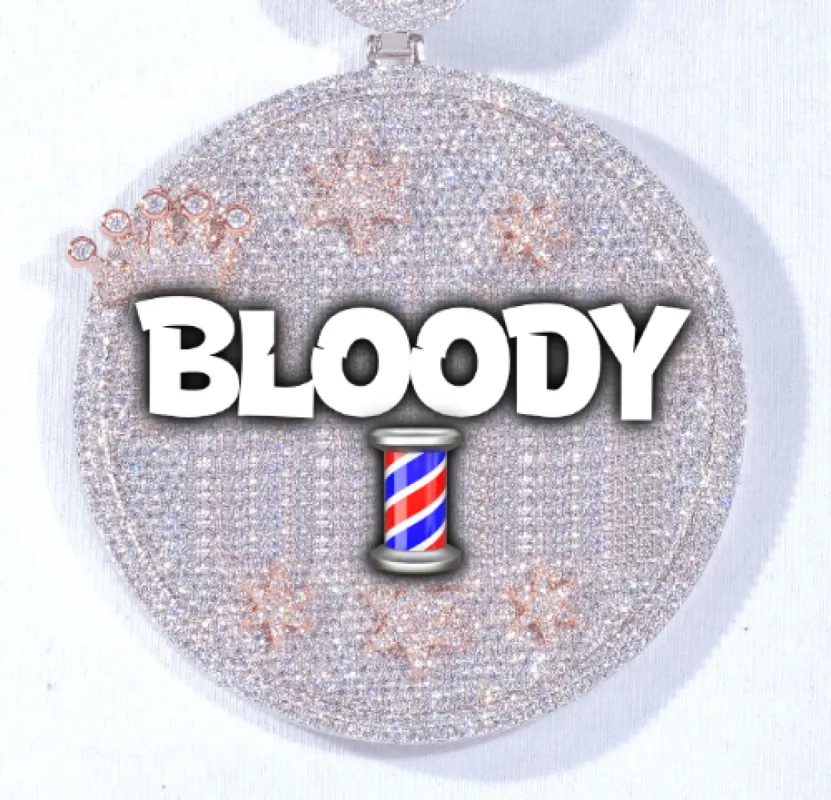 CUSTOM LETTER NECKLACE 3D BIG CROWN DISC sold by The GUU Shop