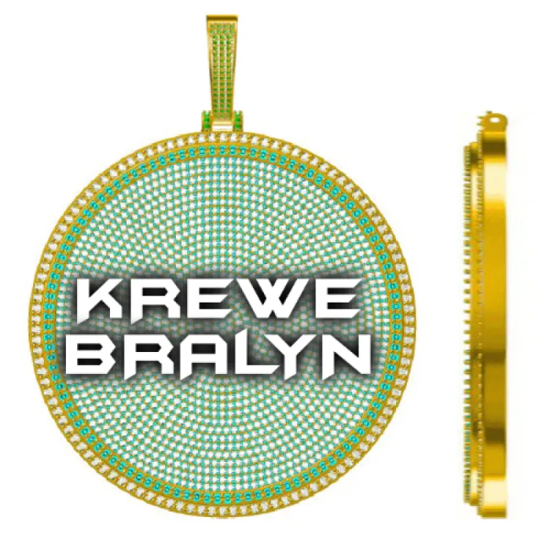 CUSTOM LETTER NECKLACE 3D BIG DISC sold by The GUU Shop