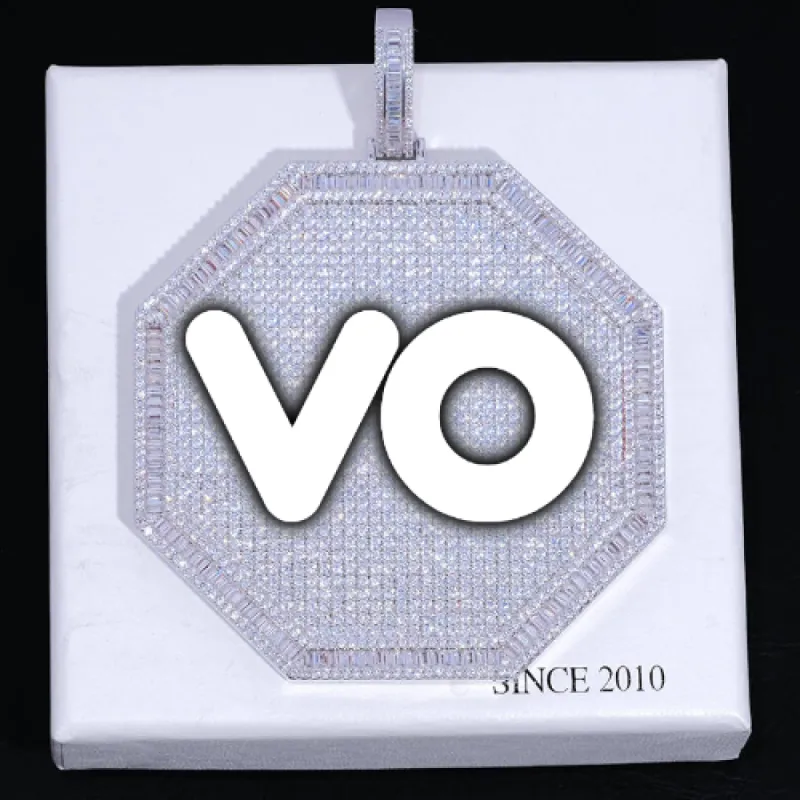 CUSTOM LETTER NECKLACE 3D BIG OCTAGON sold by The GUU Shop