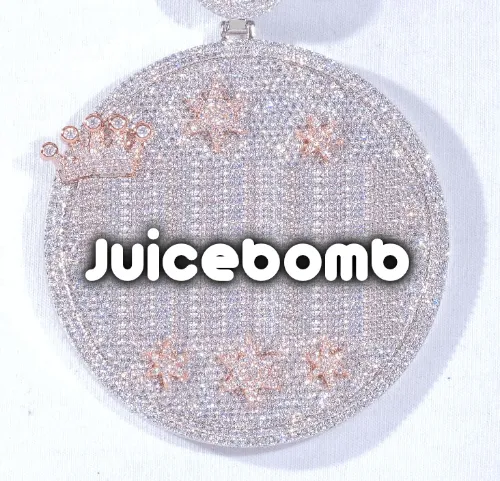 CUSTOM LETTER NECKLACE 3D BIG CROWN DISC sold by The GUU Shop