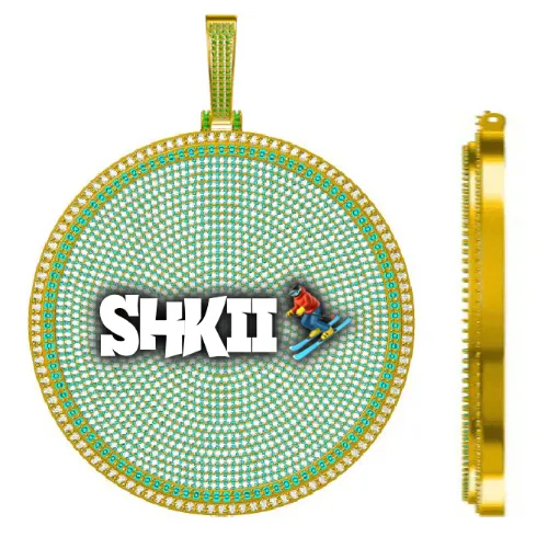 CUSTOM LETTER NECKLACE 3D BIG DISC sold by The GUU Shop